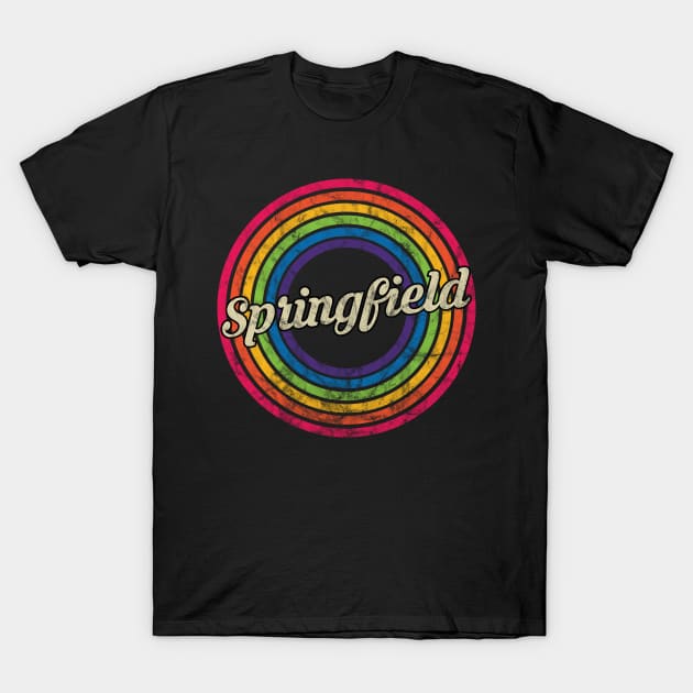 Springfield - Retro Rainbow Faded-Style T-Shirt by MaydenArt